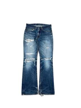 Denime Distressed Vintage Wash Bootcut Jeans
